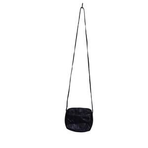 Vintage Barganza black leather crossbody bag handbag purse